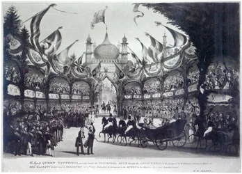 Primera visita de la Reina Victoria a Brighton, grabado por George Bryant Campion, 1837
